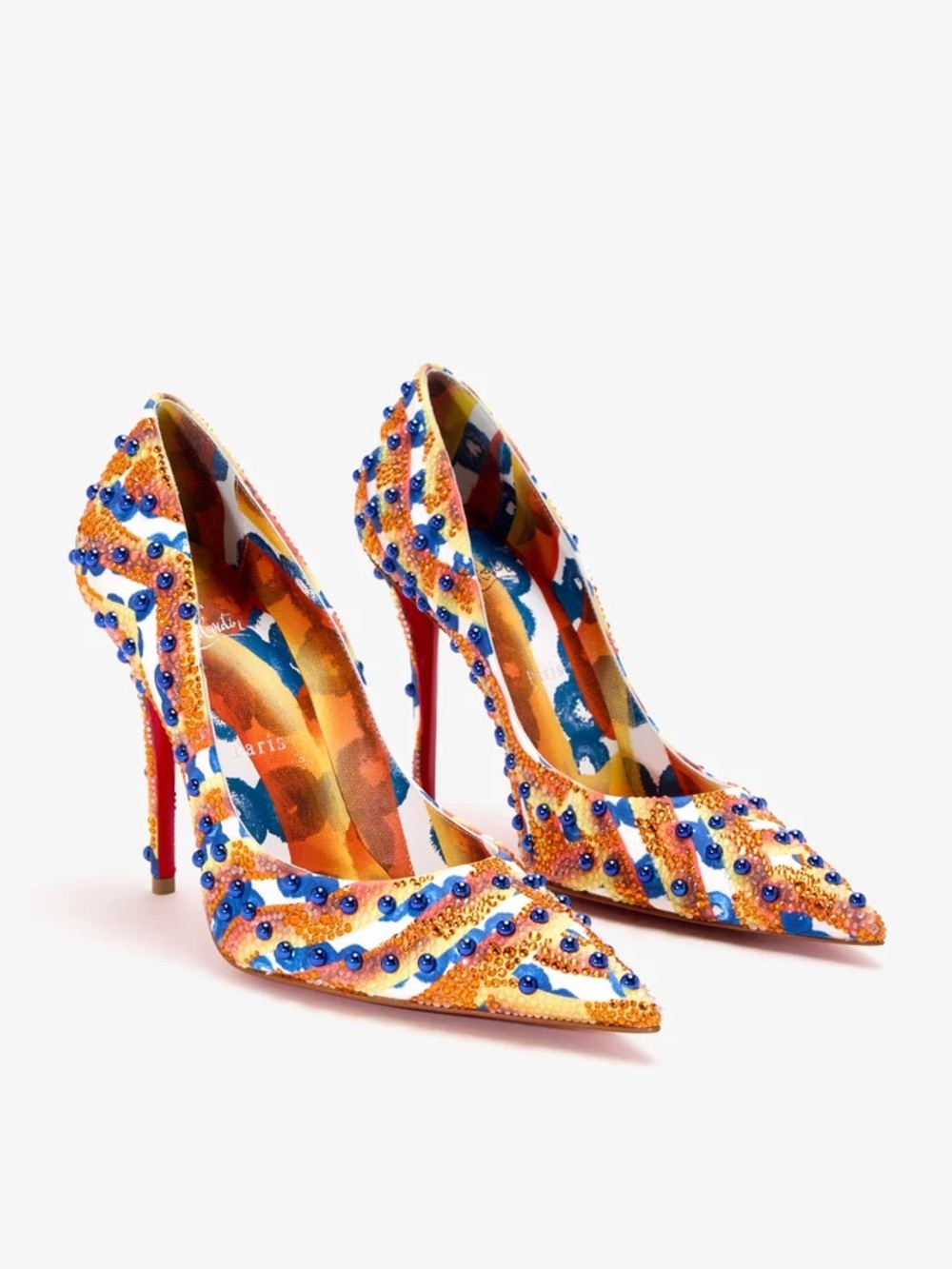 Christian Louboutin Miss Z Gaagal Sphere 100 Crystal Beaded Pumps EU 38 / US 8 - Picture 1 of 11